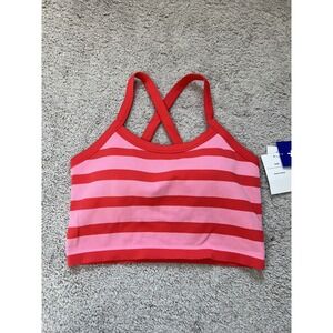 Women's JoyLab Striped Cross-back Sports Bra Crop Tank Size XXL NWT